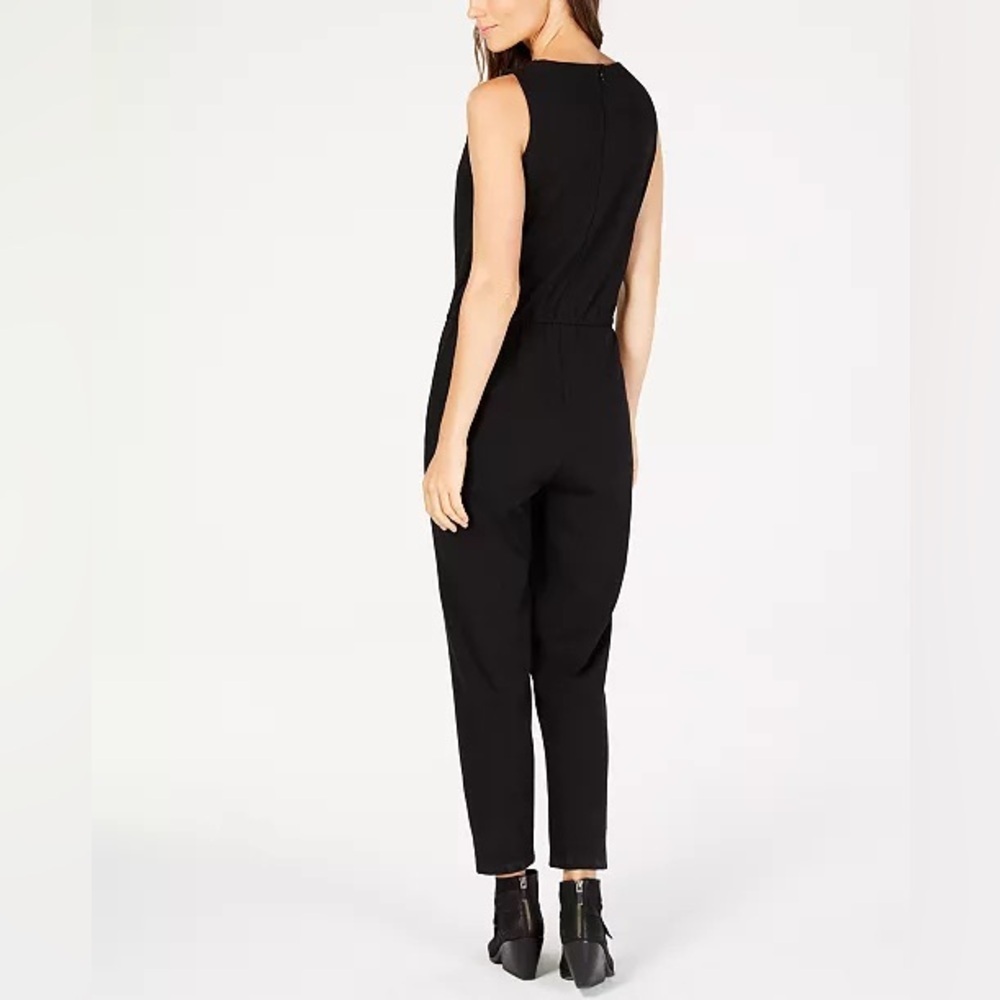 Eileen Fisher Sleeveless Drawstring Waist Jumpsuit Black Petite PP - Picture 2 of 12